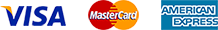 We accept Visa, Mastercard and Amex